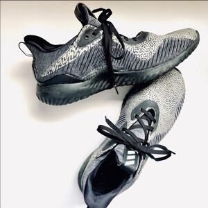 ADIDAS Alphabounce Grey Black Printed Running Gym Athletic Sneakers Shoes 9.5